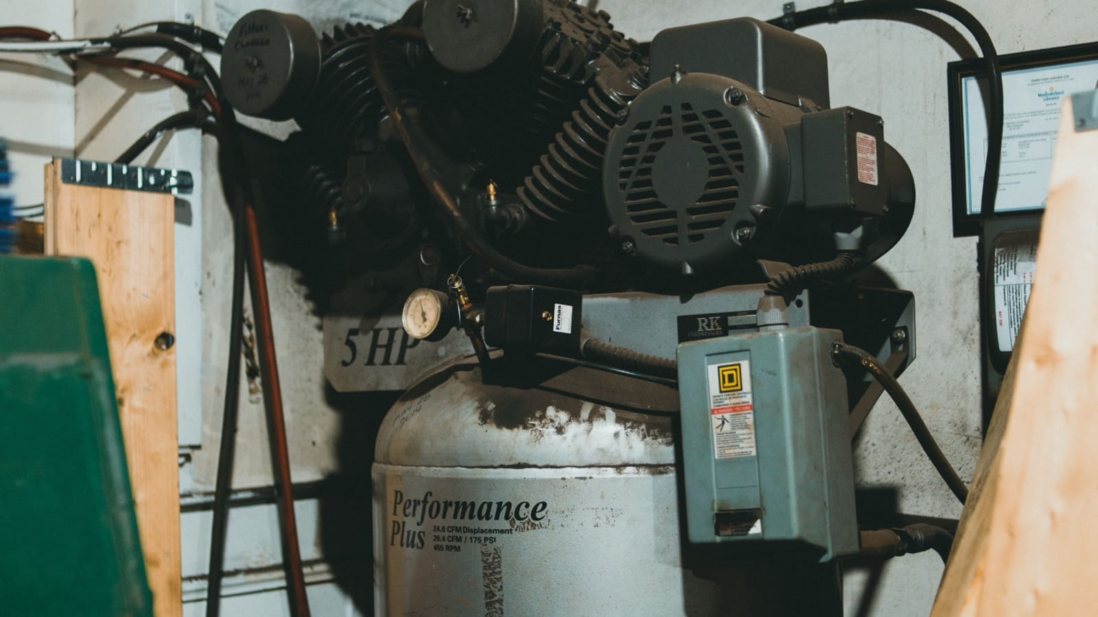 Industrial air compressor after an emergency compressor breakdown at The White Company
